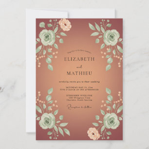 Invitación Boda de Rosa Silenciada de Terracota