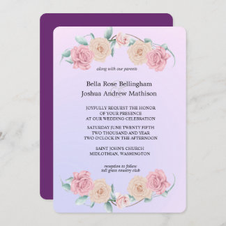 Invitación Boda de Rosa suave romántico