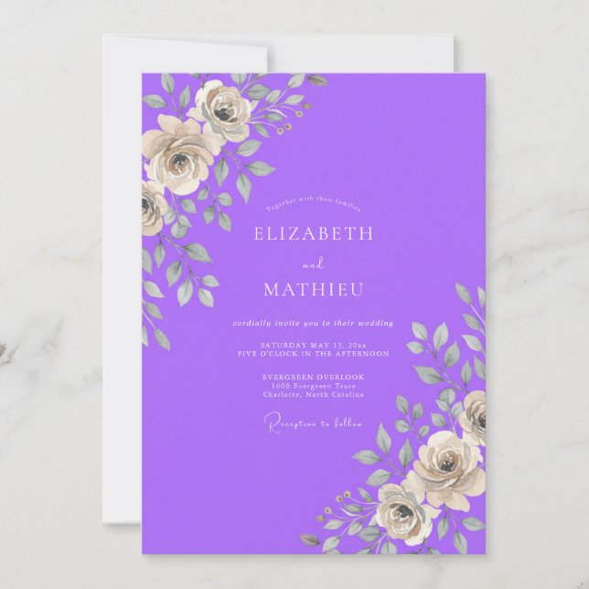 Invitación Boda de Rosa Violeta (Anverso)