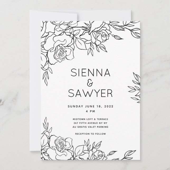 Invitación Boda de Rosas (Anverso)
