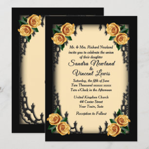 Invitación Boda de Rosas Amarillas del cuarto de Francia