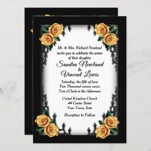 Invitación Boda de Rosas Amarillas del cuarto de Francia