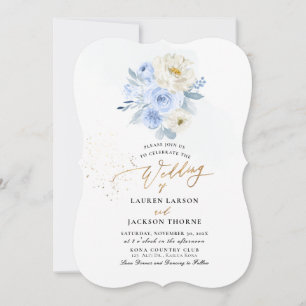 Invitación Boda de Rosas azul fuerte de ArtsApp H2