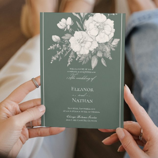 Invitación Boda de rosas blancas de estilo índigo (Subido por el creador)