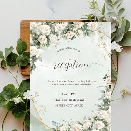 Invitación Boda de Rosas Blancas Elegantes 