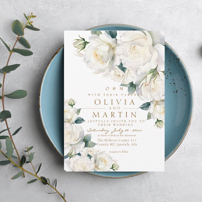Invitación Boda de rosas blancas rusas (Subido por el creador)