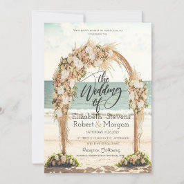 Invitación Boda de Rosas de Beach Wedding Arbor