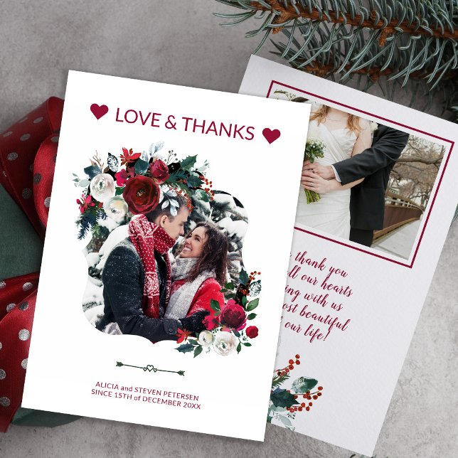 Invitación Boda de Rosas de Borgoña Rústica de Invierno Graci (Subido por el creador)