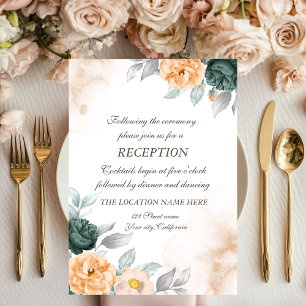 Invitación Boda de Rosas de color verde acuático
