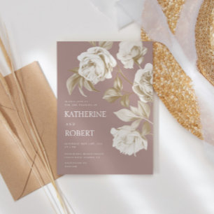 Invitación Boda de Rosas de flores botánicas modernas