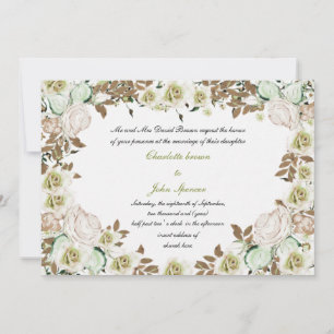 Invitación Boda de Rosas de Heart Frame Greenery
