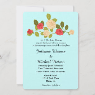 Invitación Boda de Rosas de jardín