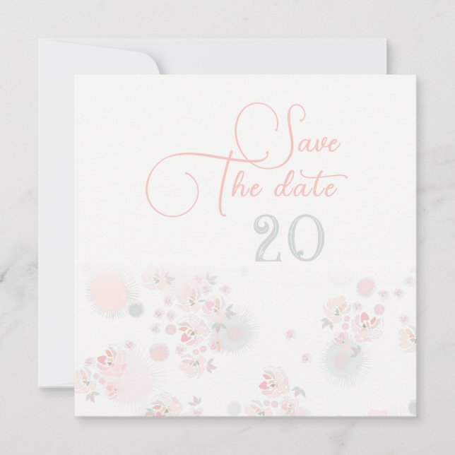 Invitación Boda De Rosas De Té De Suavidad Salva La Fecha (Anverso)