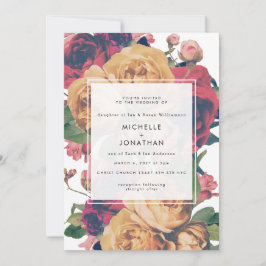 Invitación Boda de Rosas del Boho moderno personalizable