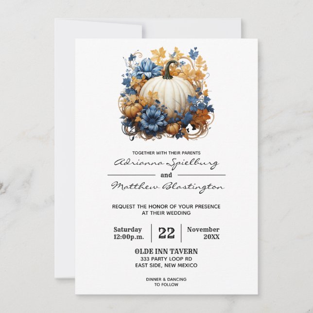 Invitación Boda de Rosas del Jardín de Caída Elegante de Cala (Anverso)