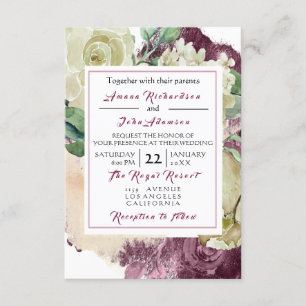Invitación Boda de Rosas florales de Pink Rose Creamy Marsala