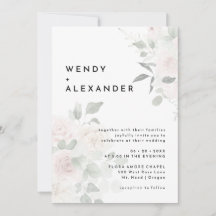 Boda de rosas florales modernas con vegetación