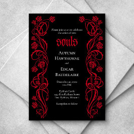 Invitación Boda de Rosas Góticos Elegantes