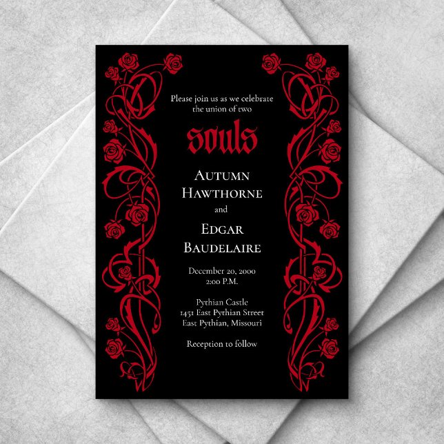 Invitación Boda de Rosas Góticos Elegantes (Subido por el creador)