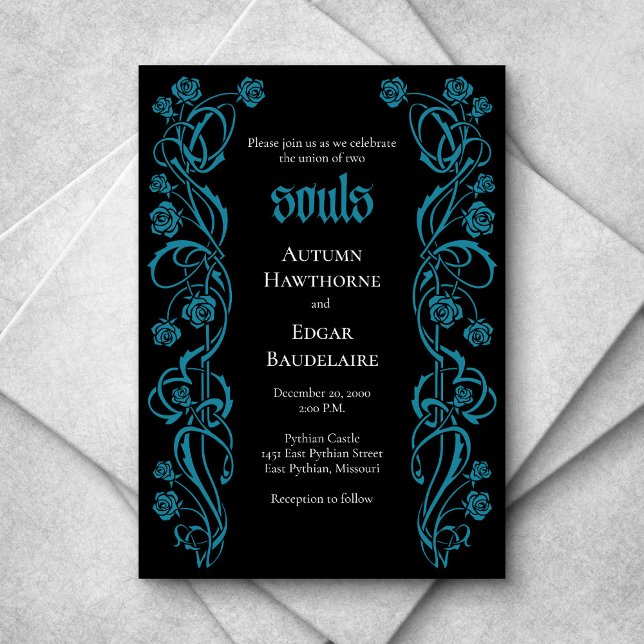 Invitación Boda de Rosas Góticos Elegantes (Subido por el creador)