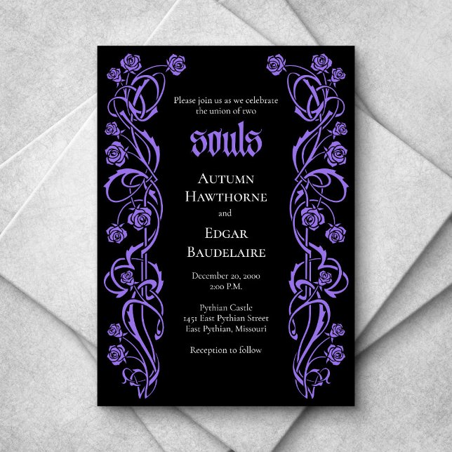 Invitación Boda de Rosas Góticos Elegantes (Subido por el creador)