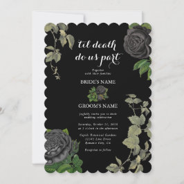 Invitación Boda de Rosas negros en Halloween gótico