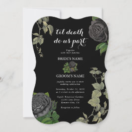 Invitación Boda de Rosas negros en Halloween gótico