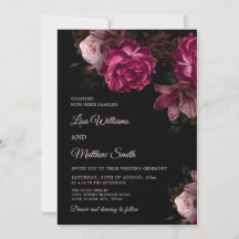 Boda de Rosas Oscuras Dibujadas a Mano Románticas