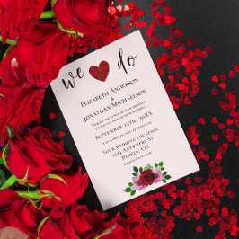 Invitación Boda de rosas rojas y rosas