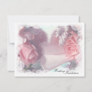 Invitación Boda de rosas rosadas blandas