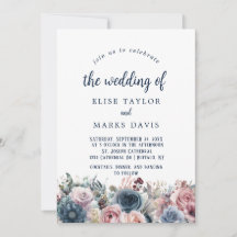 Boda de rosas rosadas de Rubor azul de la marina