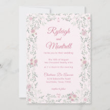 Boda de Rosas Rosadas Románticas y Verdor