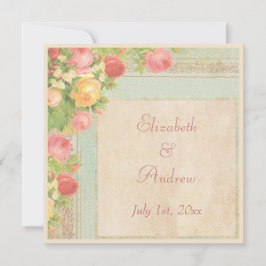 Invitación Boda de Rosas Vintage Elegantes