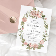 Boda de rosas y vegetación elegante con toque rosa
