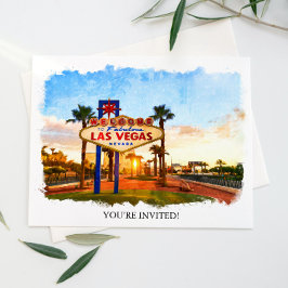 Invitación Boda de Rótulo de acuarela Las Vegas