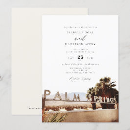 Invitación Boda de Rótulo de Watercolor Palm Springs Californ