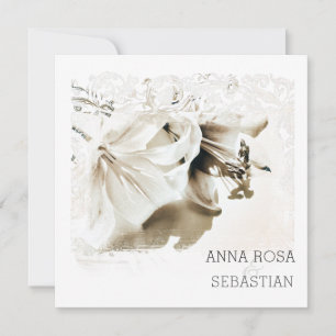 Invitación *~* Boda de RSVP de Floral Ornate Lily AR12 QR