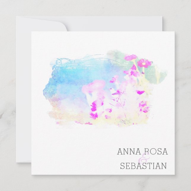 Invitación *~* Boda de RSVP de FOTO de la Flor de Cherub AR12 (Anverso)