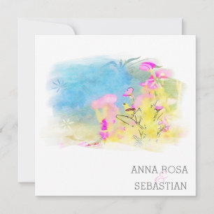 Invitación *~* Boda de RSVP de las Flores de aves Artsy AR12 