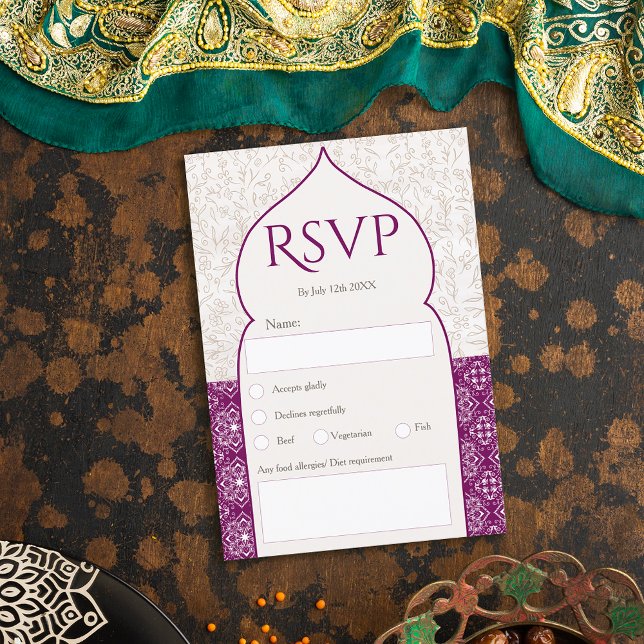 Invitación Boda de Rsvp floral de uva marroquí (Subido por el creador)