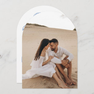 Invitación Boda de RSVP por foto subyacente de arco dibujado 