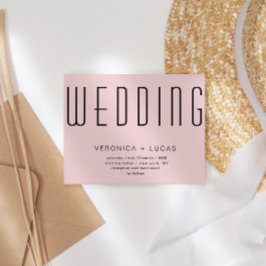 Invitación Boda de Rubor con guión moderno minimalista