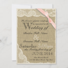 Invitación Boda de Rubor del País Antiguo de Lace