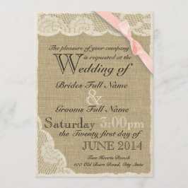 Invitación Boda de Rubor del País Antiguo de Lace