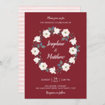Boda de Rubor Floral Wreath Bugundy
