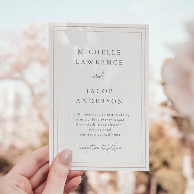 Invitación Boda de Rubor Minimalista Pastel Moderno (Subido por el creador)