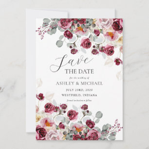 Invitación Boda de Rubor y Borgoña en Florals para salvar la 