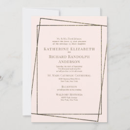 Invitación Boda de Rubor y oro formal y elegante