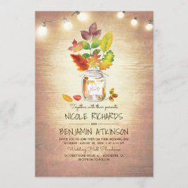 Invitación Boda de Rustic Fall Mason Jar y String Lights
