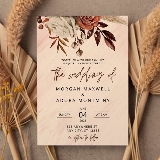Invitación Boda de Rustic Fall Terracotta Boho (Subido por el creador)